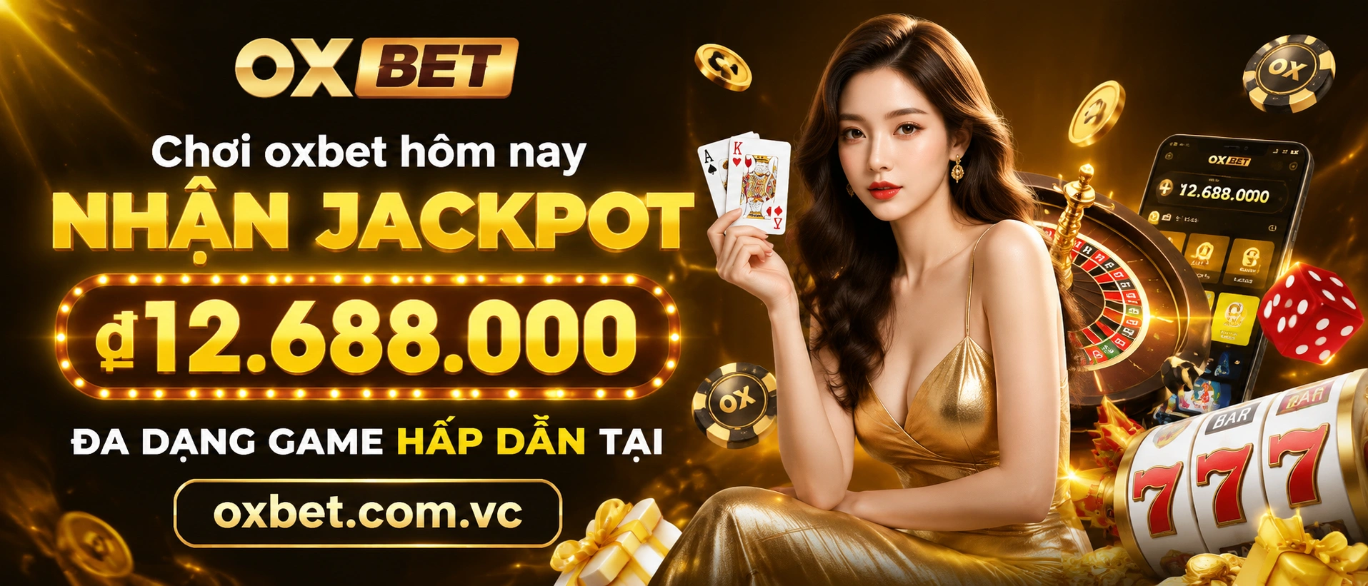 Sảnh OXBET với giao diện casino trực tuyến và trò chơi nổi bật