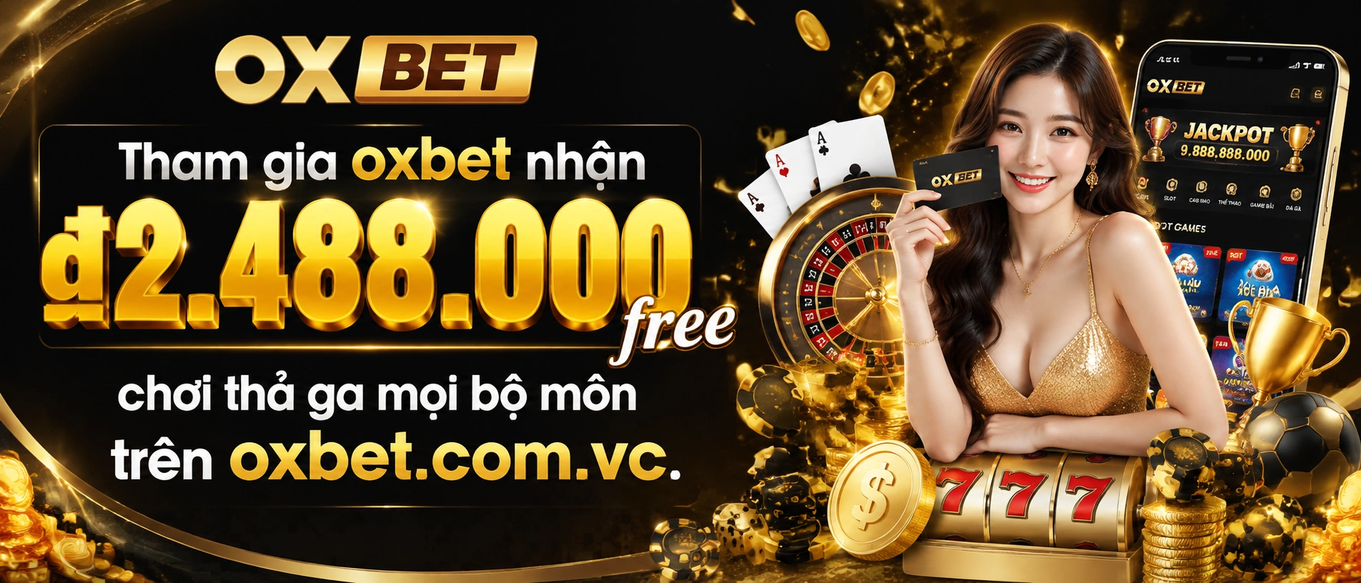 Sảnh OXBET với giao diện casino trực tuyến và trò chơi nổi bật