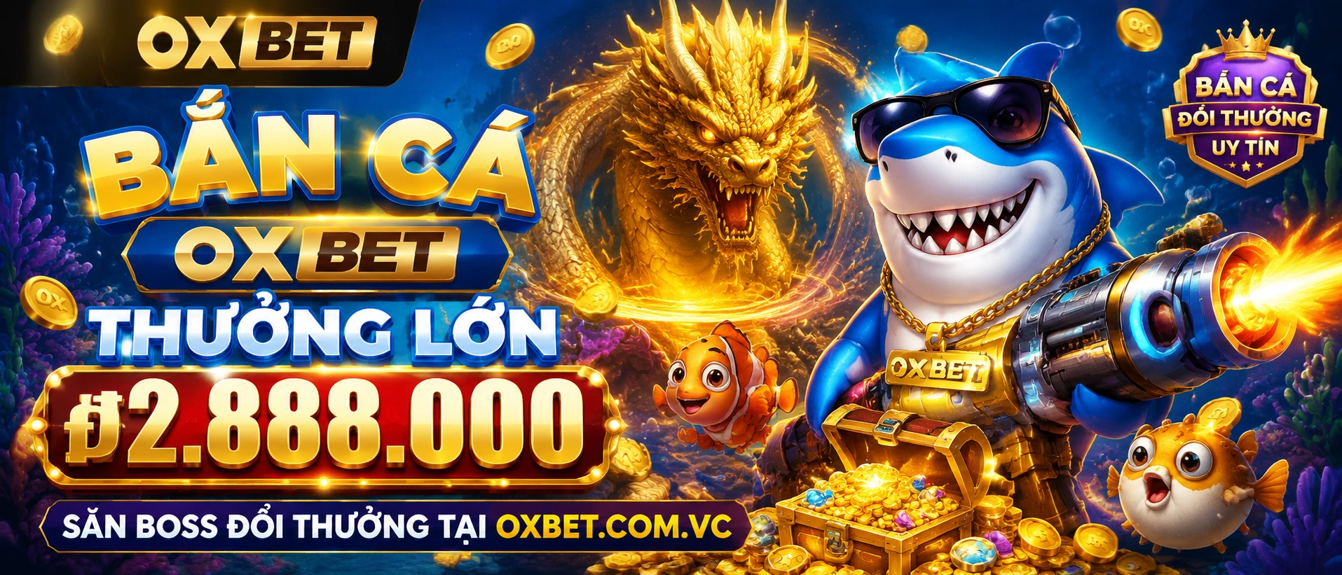 Bắn Cá ocean theme với giao diện game sáng rõ