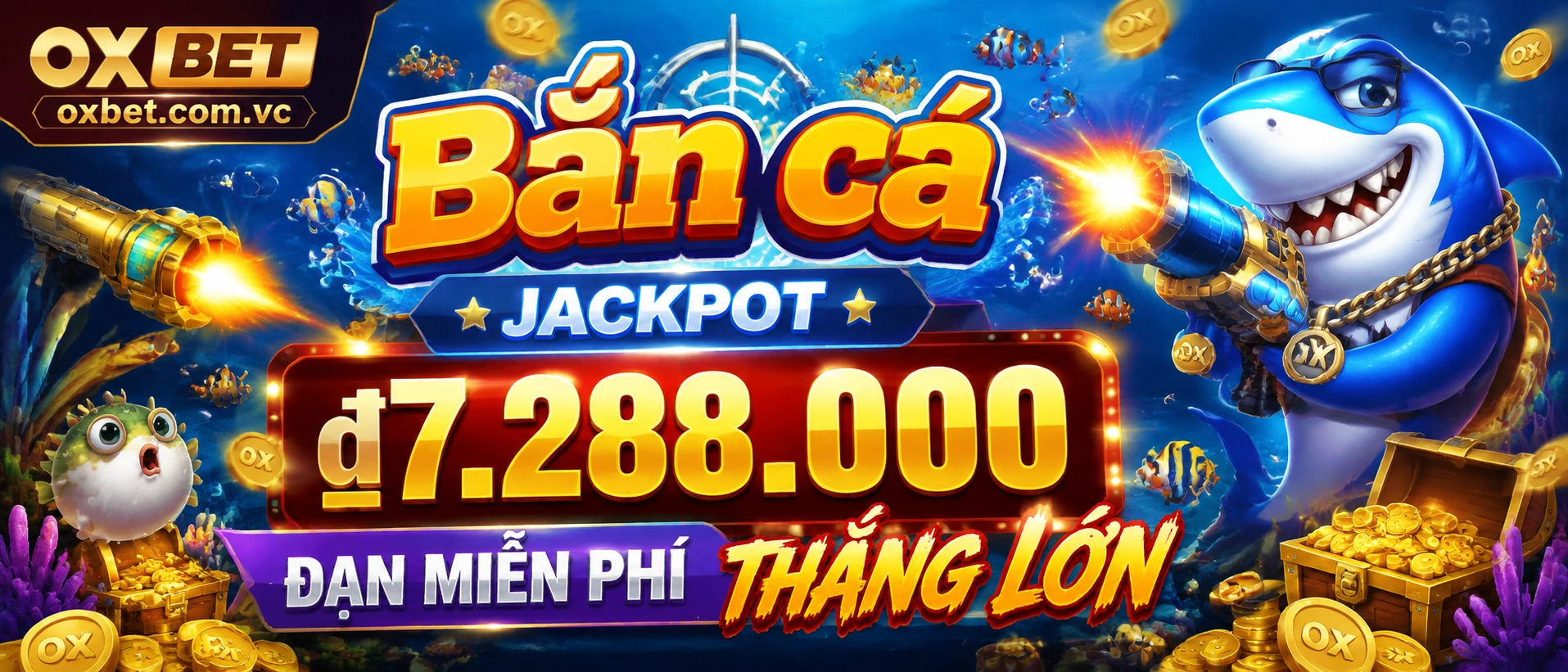 Bắn Cá Đại Dương game entity với boss fish và ocean theme