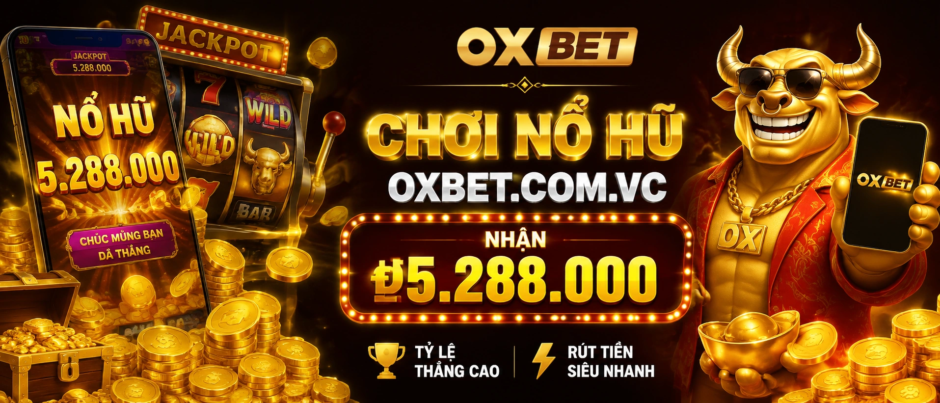 Không gian jackpot lớn trong khu Nổ Hũ với màu sắc nổi bật